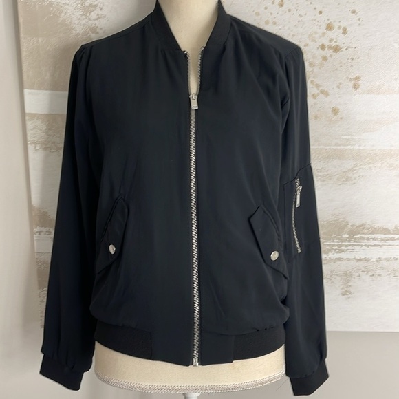 Jules & Leopold-Black Lightweight Bomber Jacket NWT size Small - Picture 1 of 13